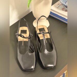 New Dolce Vita Deidra Flats Midnight Crinkle Patent Leather 10